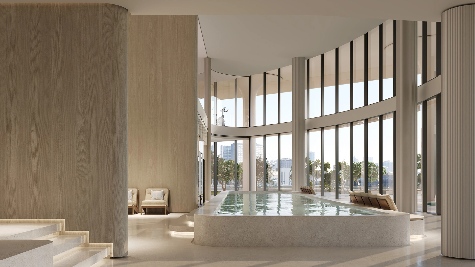 Indoor pool and lounge